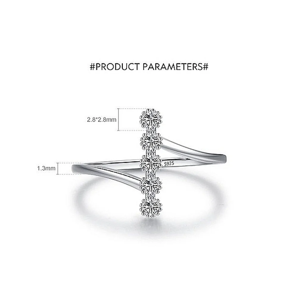 NEW Women's Bezel Set Simulated Diamond Platinum-Plated S925‎ Band Ring, 6